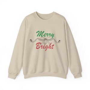 merry and bright holiday sweatshirt, unisex joyful winter pullover, holiday gift jumper, christmas crewneck, festive seasonal clothing